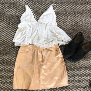 Forever 21 metallic mini skirt | 2